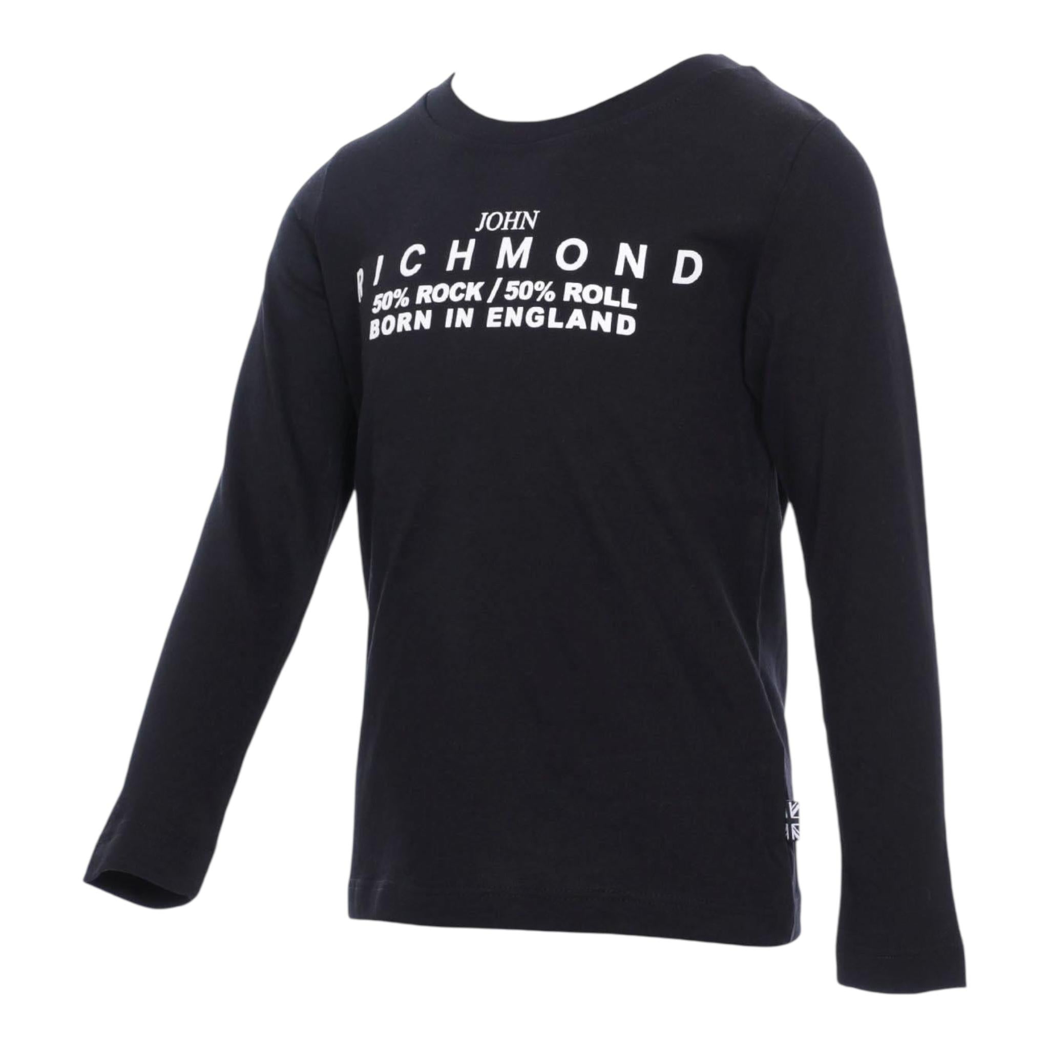 JOHN RICHMOND t-shirt girocollo tinta unita con stampa Blu per Bambino RBA24002TS BLU JOHN RICHMOND