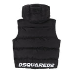 DSQUARED2 smanicato tinta unita con cappuccio e stampa logo Nero per Bambino DQ2448 NERO DSQUARED2