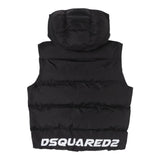DSQUARED2 smanicato tinta unita con cappuccio e stampa logo Nero per Bambino DQ2448 NERO DSQUARED2