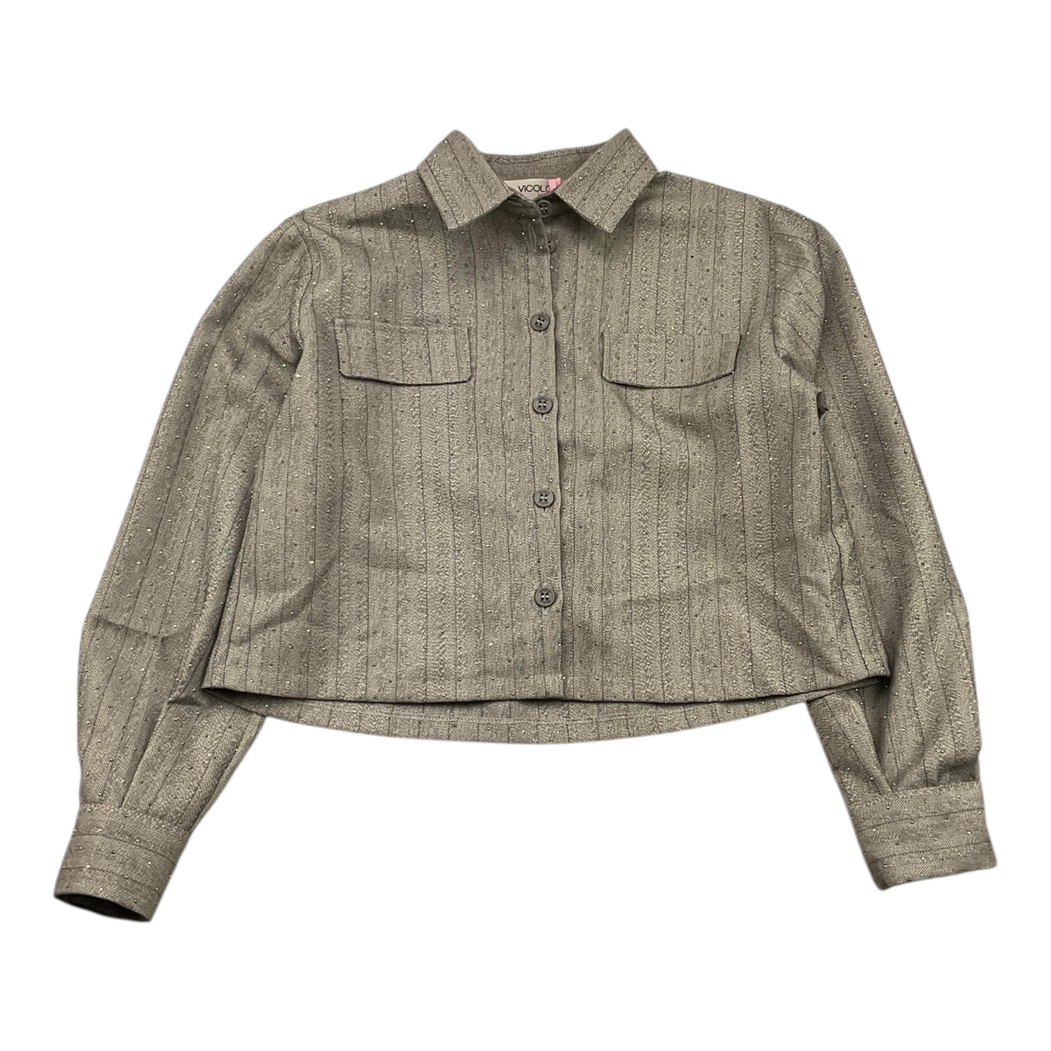 VICOLO camicia tinta unita con brillantini Grigio per Bambina 3141CY00072 GRIGIO VICOLO