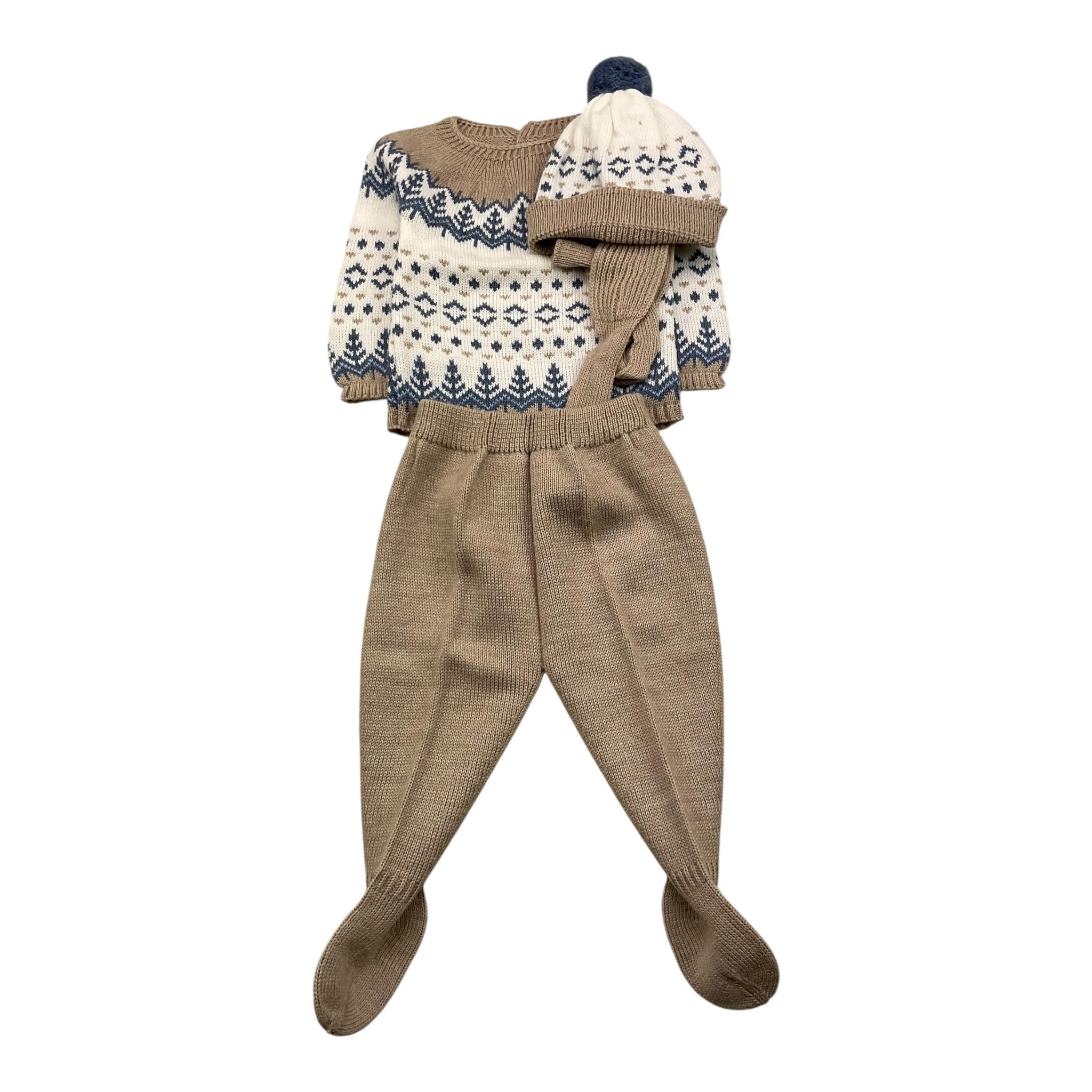 MAC ILUSIO'N completo 3 pezzi maglia-ghettina-cappello Beige per Neonato 9419 BEIGE MAC ILUSIO'N