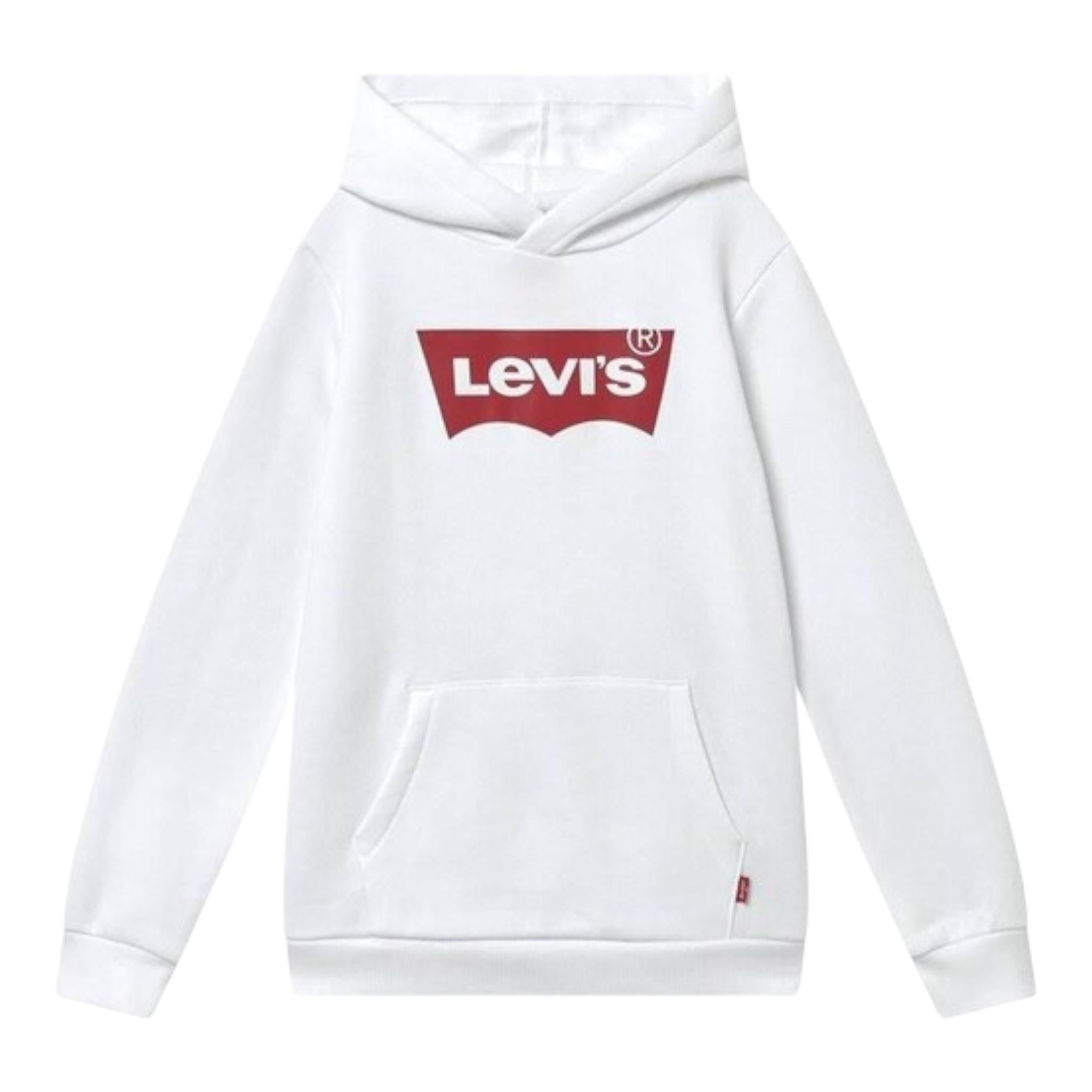 LEVI'S felpa chiusa con cappuccio tinta unita con logo Bianco per Bambino 9E8778XX BIANCO LEVI'S