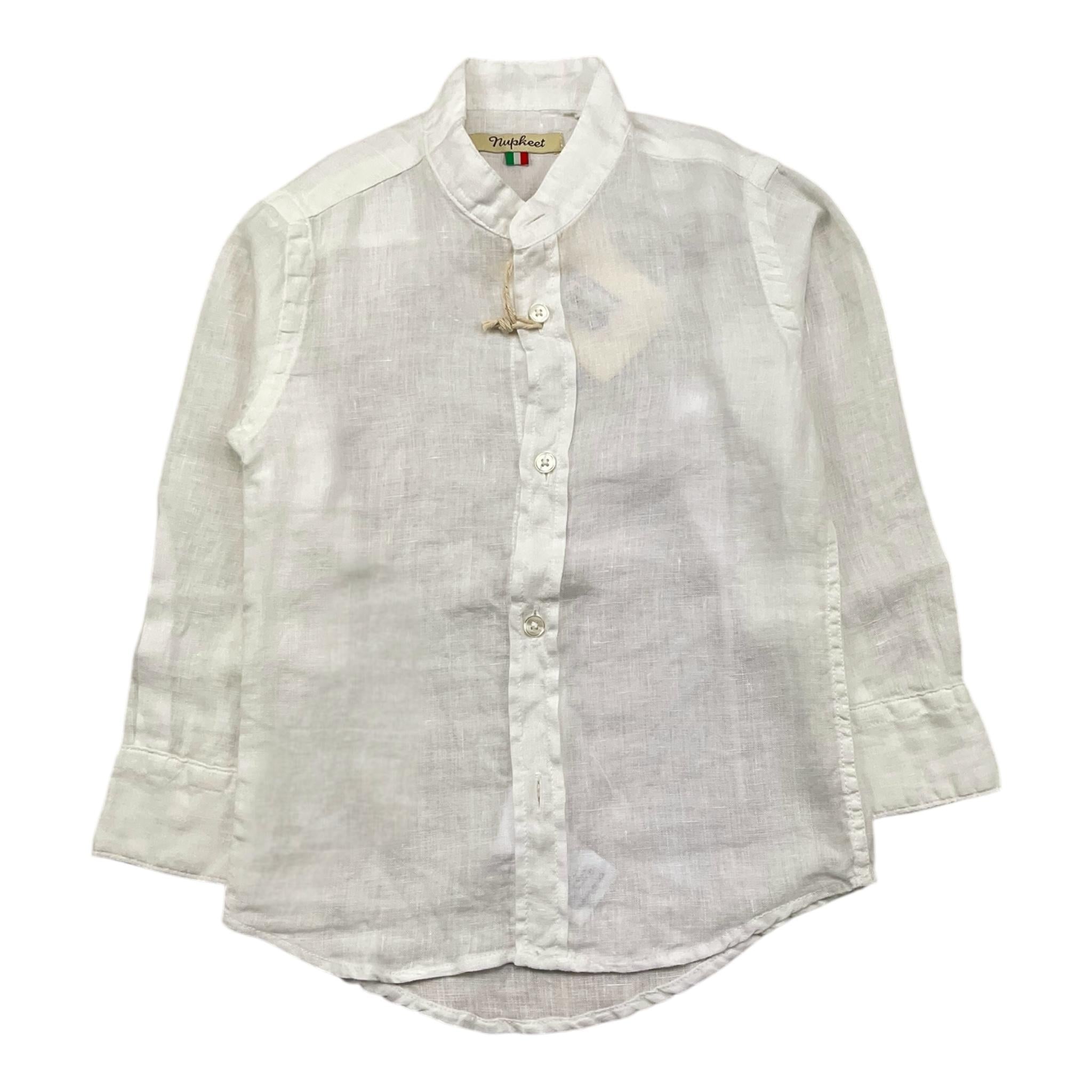 NUPKEET camicia manica lunga tinta unita collo coreano Bianco per Neonato 4CNK120 BIANCO NUPKEET
