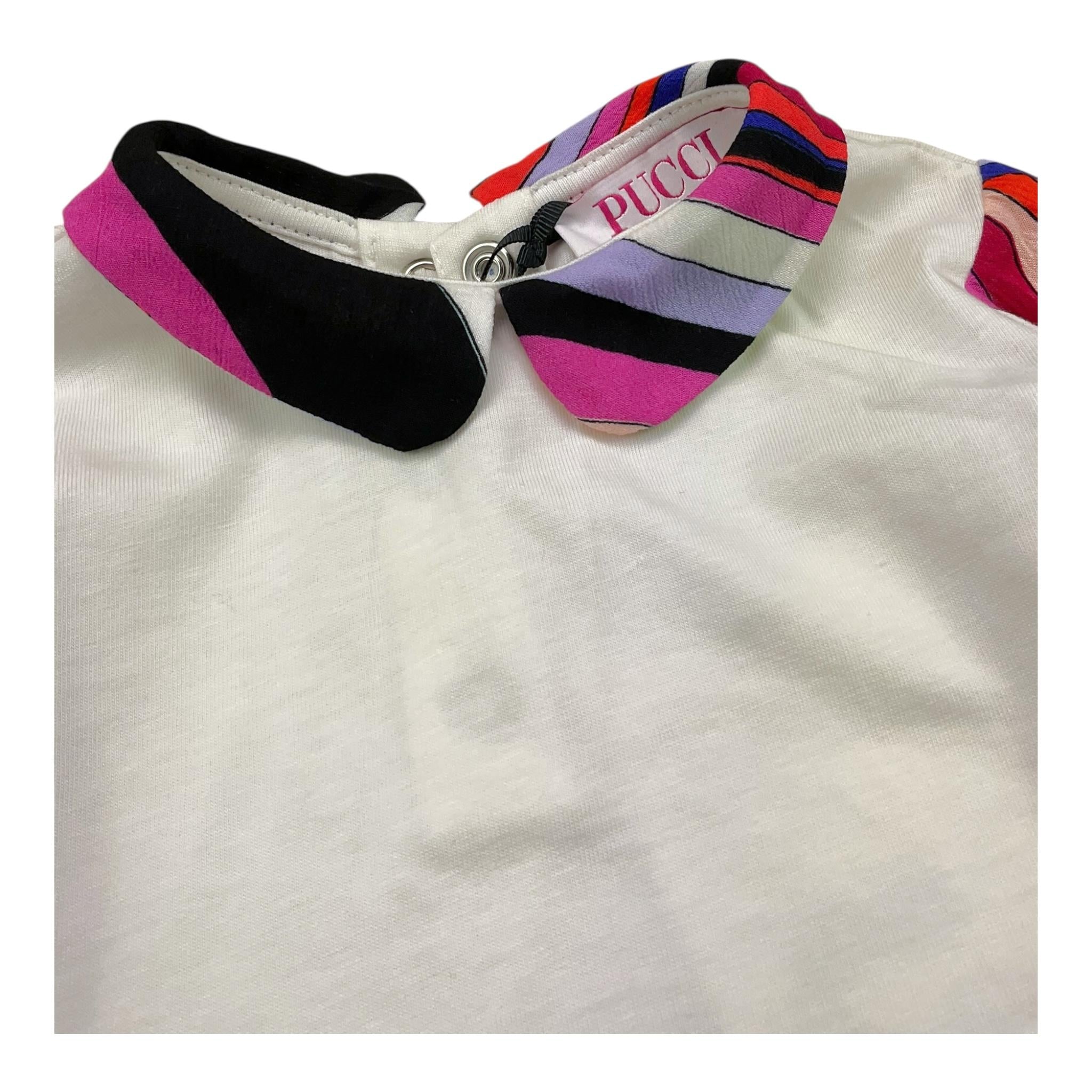 EMILIO PUCCI shirt tinta unita con maniche in contrasto Bianco per Neonata PT8040 BIANCO EMILIO PUCCI