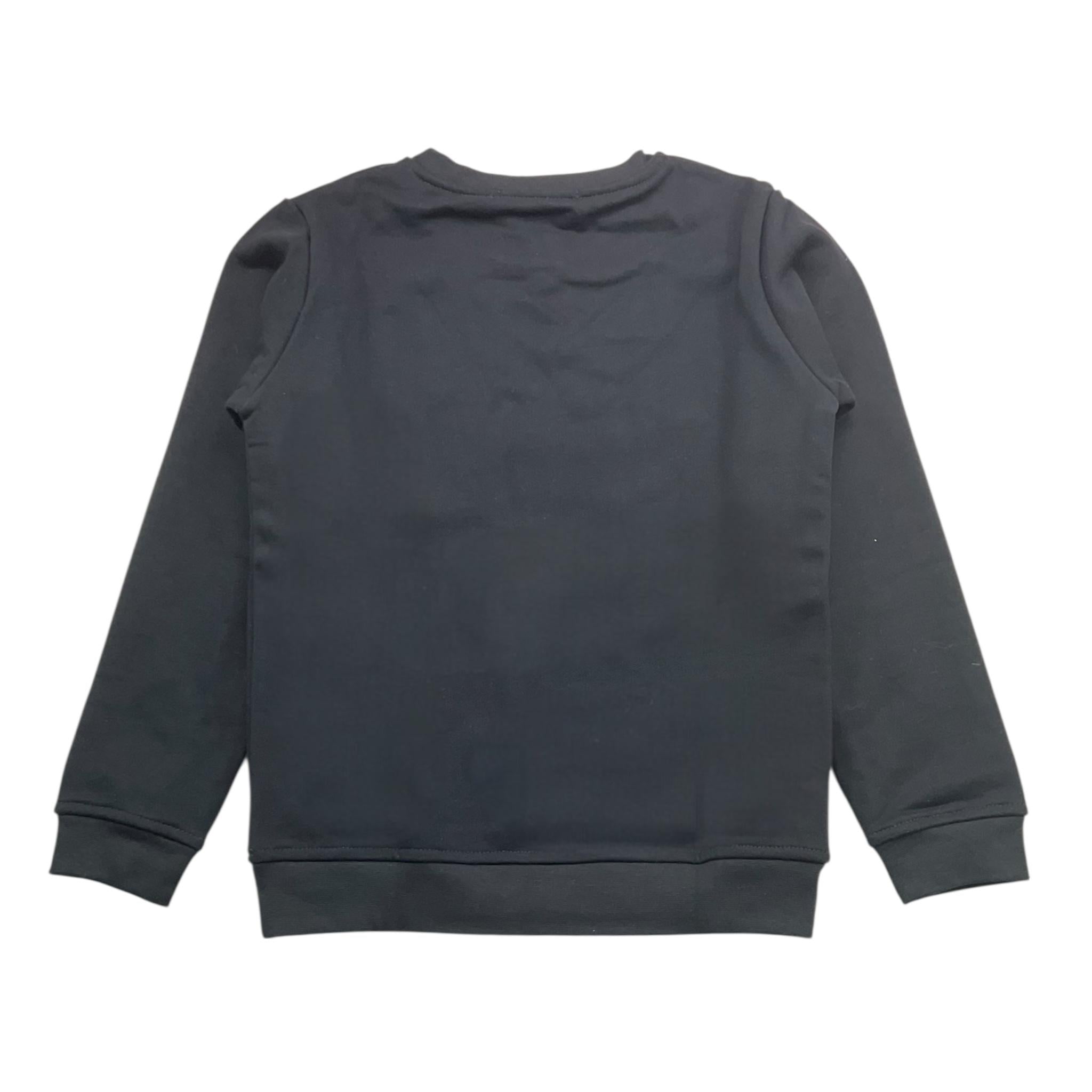 MOUSSE felpa girocollo tinta unita con stampa Nero per Bambino HKFG370B NERO MOUSSE