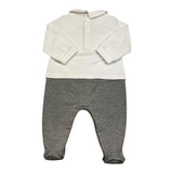 MOSCHINO tutina bicolore con stampa Bianco/grigio per Neonato MNY06Z BIANCO/GRIGIO MOSCHINO