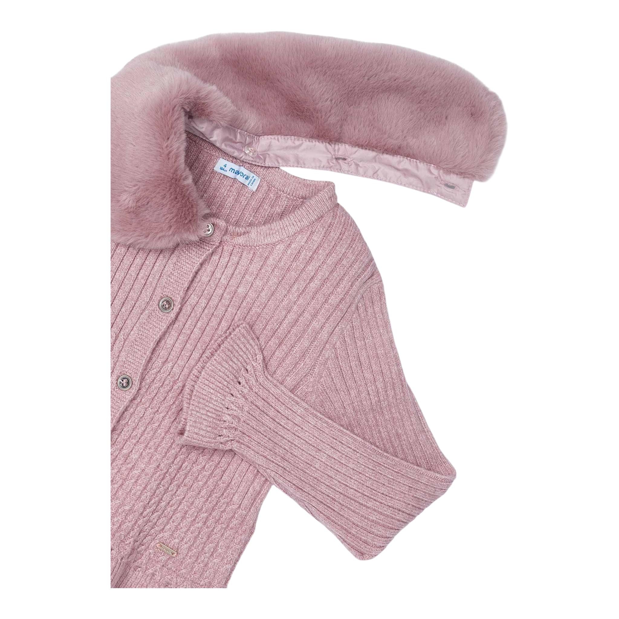 MAYORAL cardigan tinta unita con colletto rimovibile Rosa per Bambina 4362XXX ROSA MAYORAL