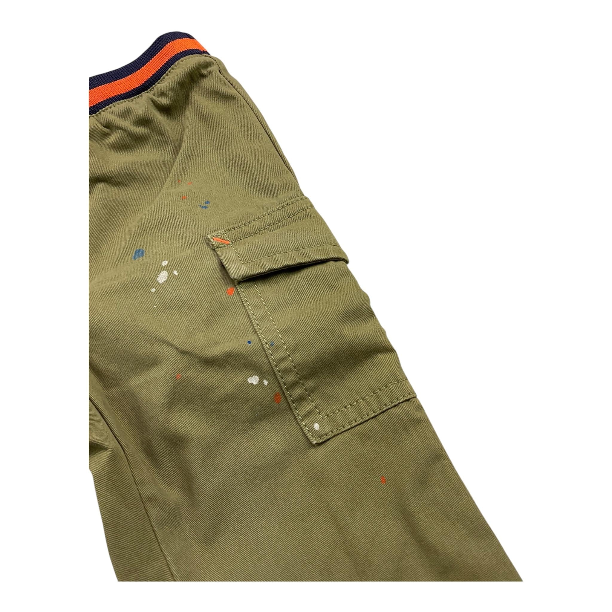 Billy bandit pantalone tinta unita con elastico in vita e tasconi Verde per Neonato PAN0442 VERDE Billy bandit