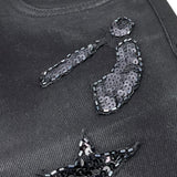 DIESEL jeans tinta unita modello a palazzo con paillettes Nero per Bambina 00J41Q NERO DIESEL