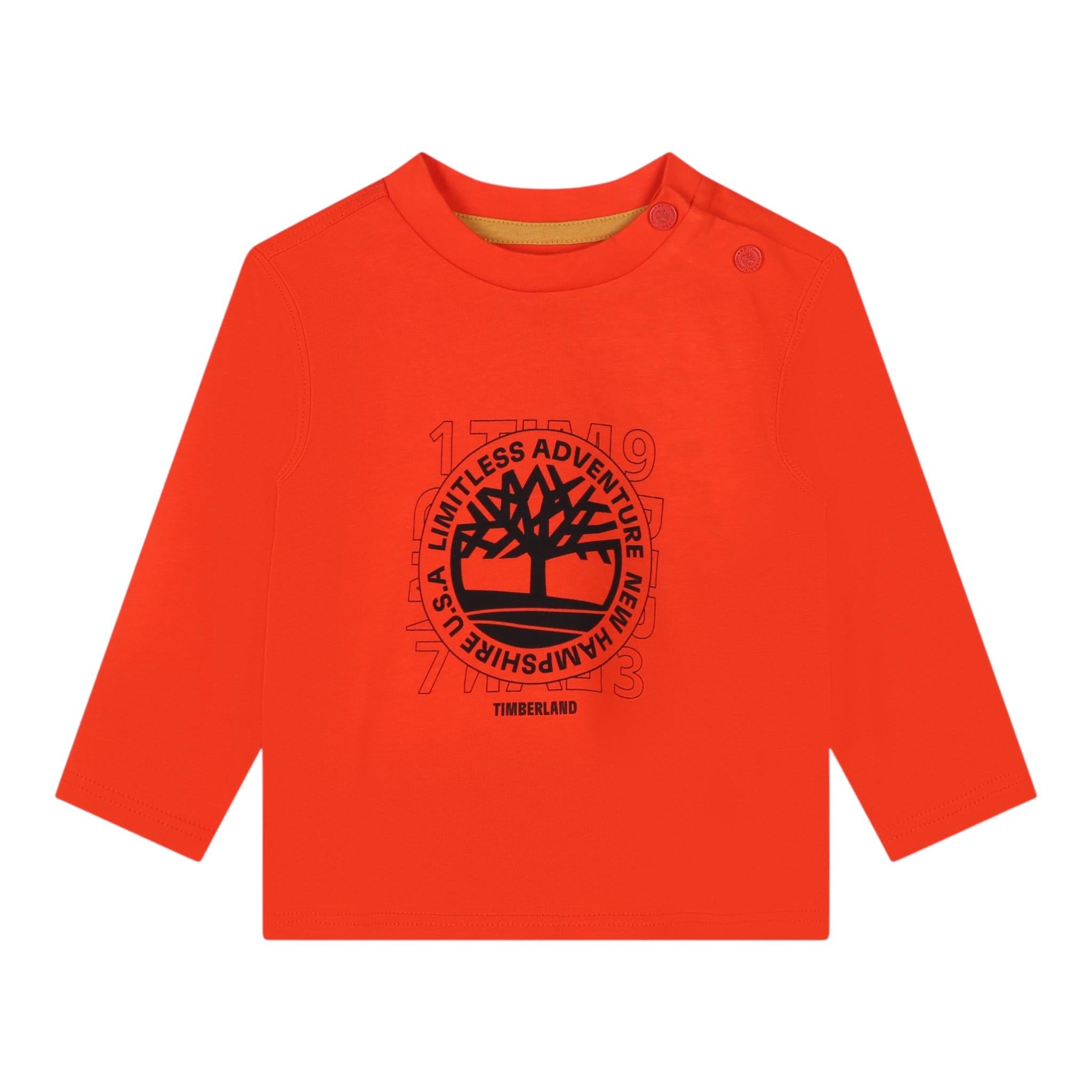 TIMBERLAND shirt tinta unita girocollo cn logo Arancione per Neonato T60251 ARANCIONE TIMBERLAND