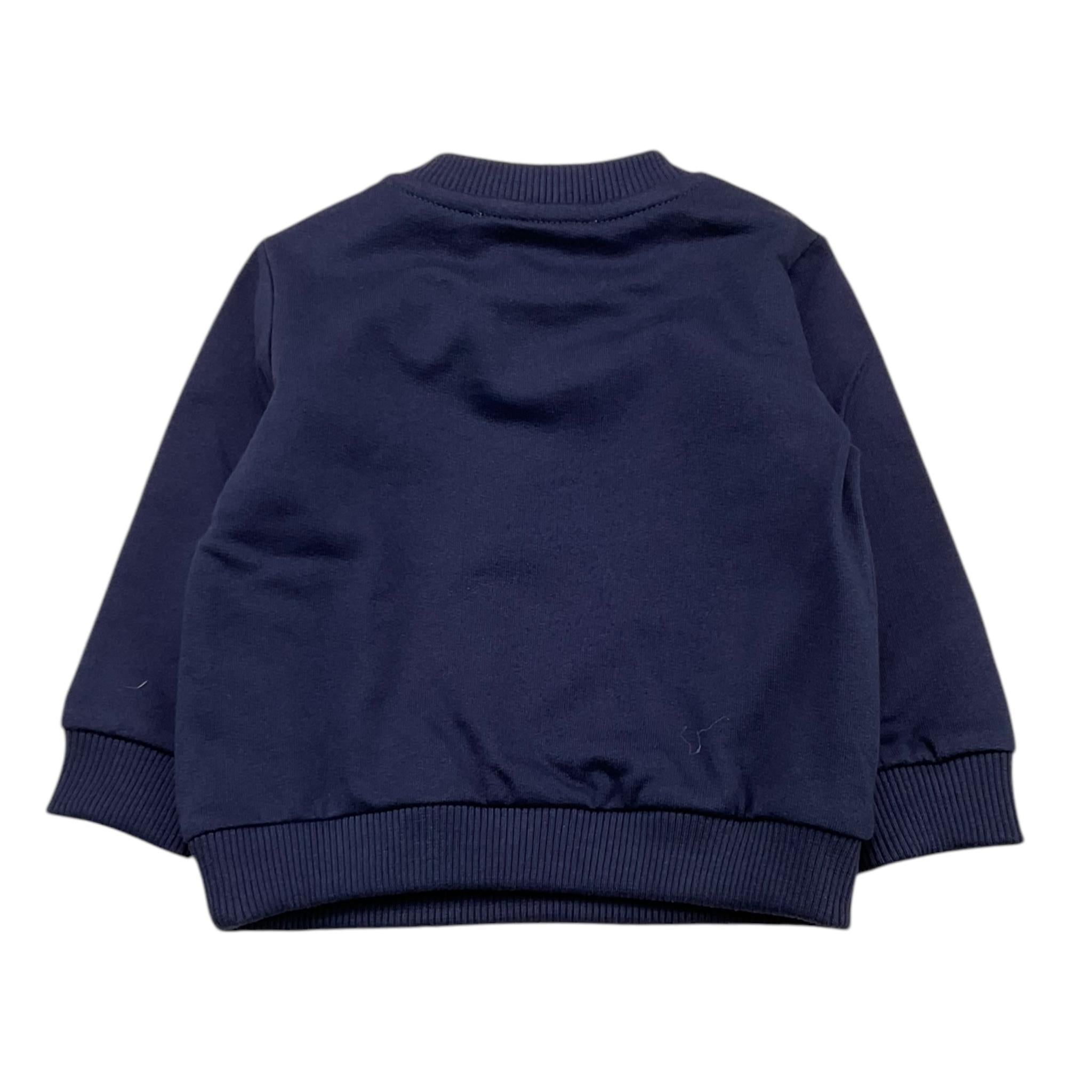 MOSCHINO felpa girocollo tinta unita con stampa Blu per Neonato MNF060 BLU MOSCHINO
