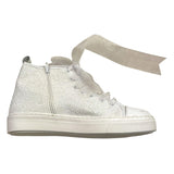 PANYNO sneakers tinta unita con lacci e brillantini Bianco per Bambina F3404 BIANCO PANYNO