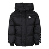 CALVIN KLEIN giubbino tinta unita con cappuccio e maniche logate Nero per Bambino IB0IB01823 NERO CALVIN KLEIN
