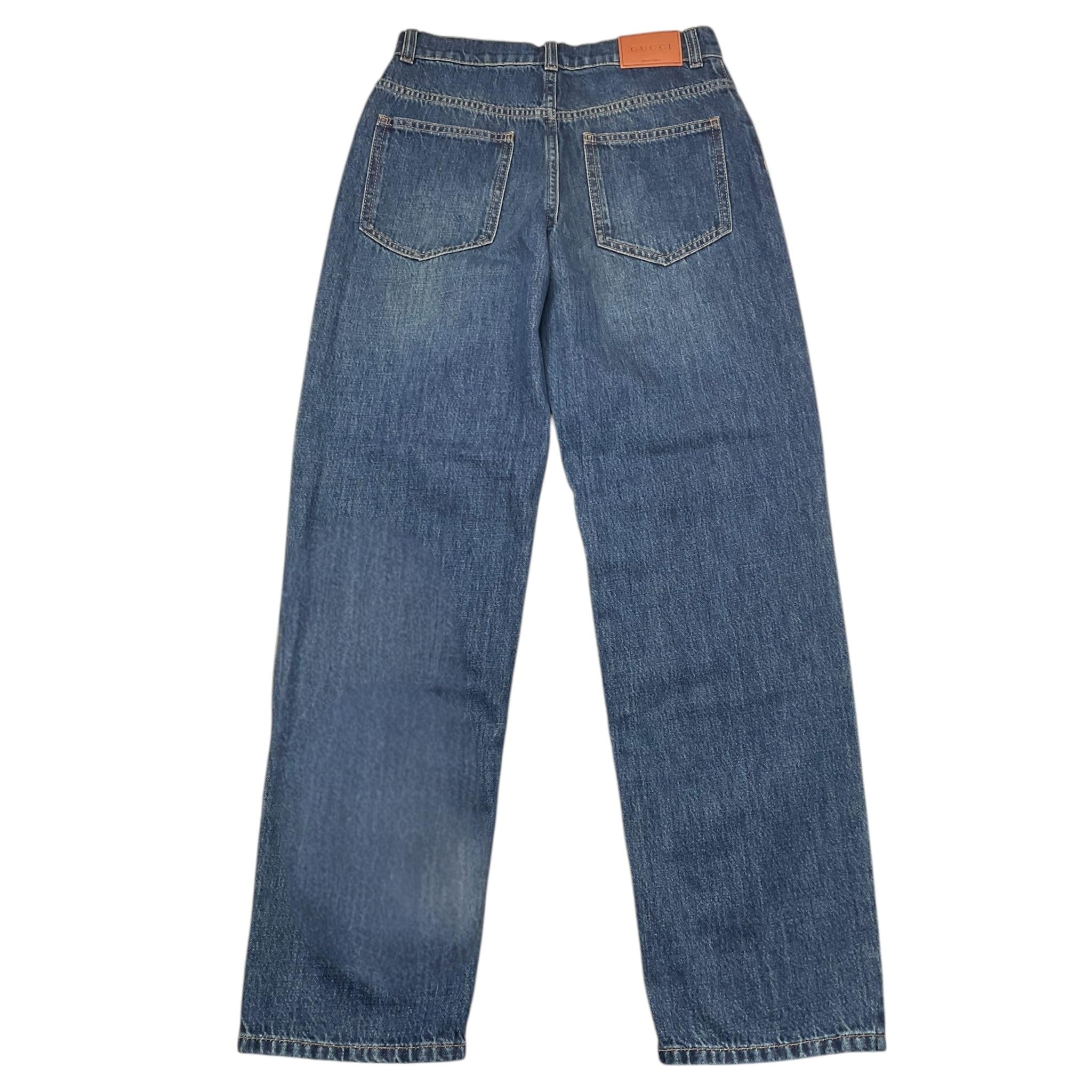 GUCCI jeans tinta unita con girovita regolabile Blu per Bambino 787179 BLU GUCCI