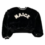 NAICE felpa chiusa girocollo tinta unita Nero per Bambina 23996 NERO NAICE