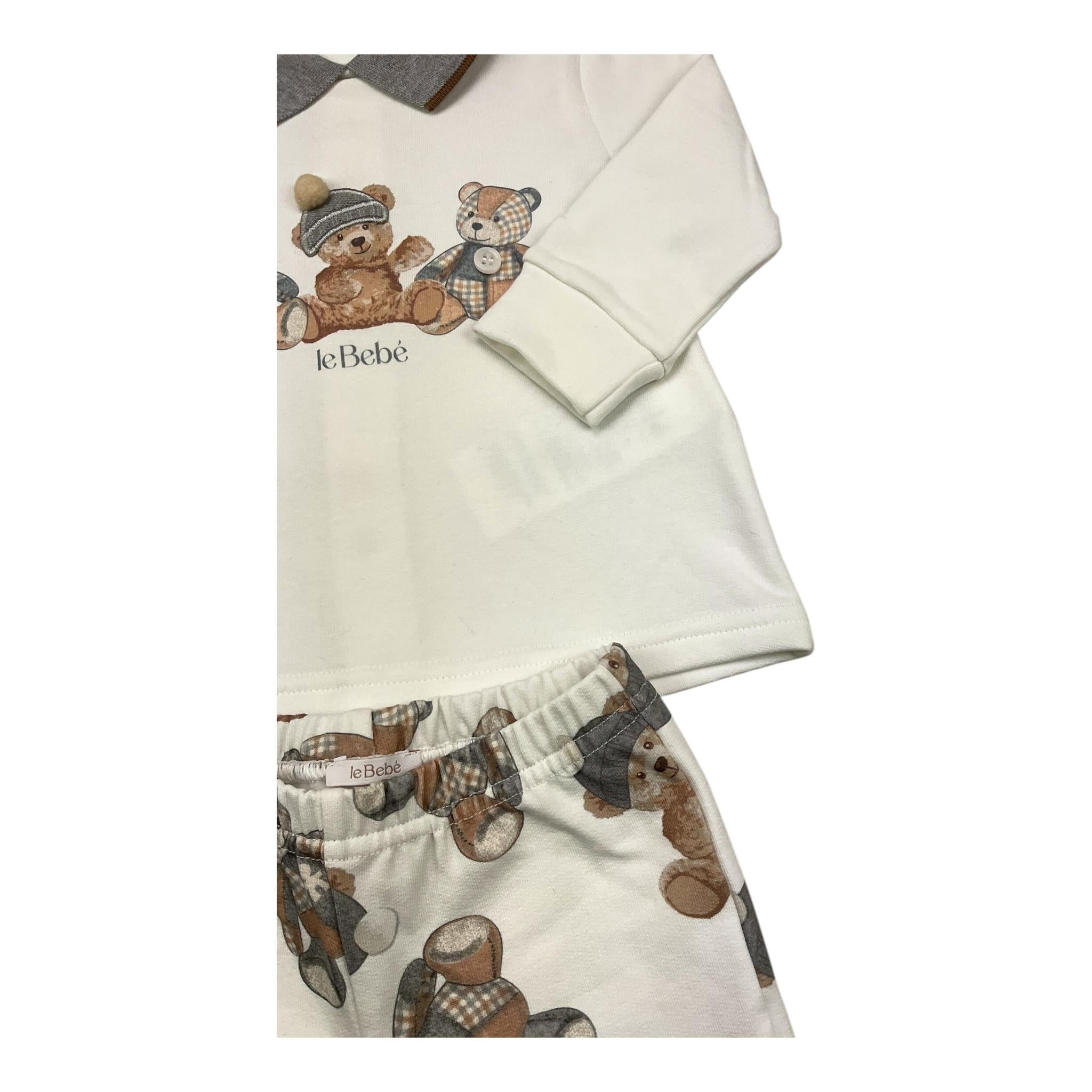 LE BEBE' completo 2 pezzi shirt-ghettina tinta unita Bianco per Neonato LBB4718 BIANCO LE BEBE'