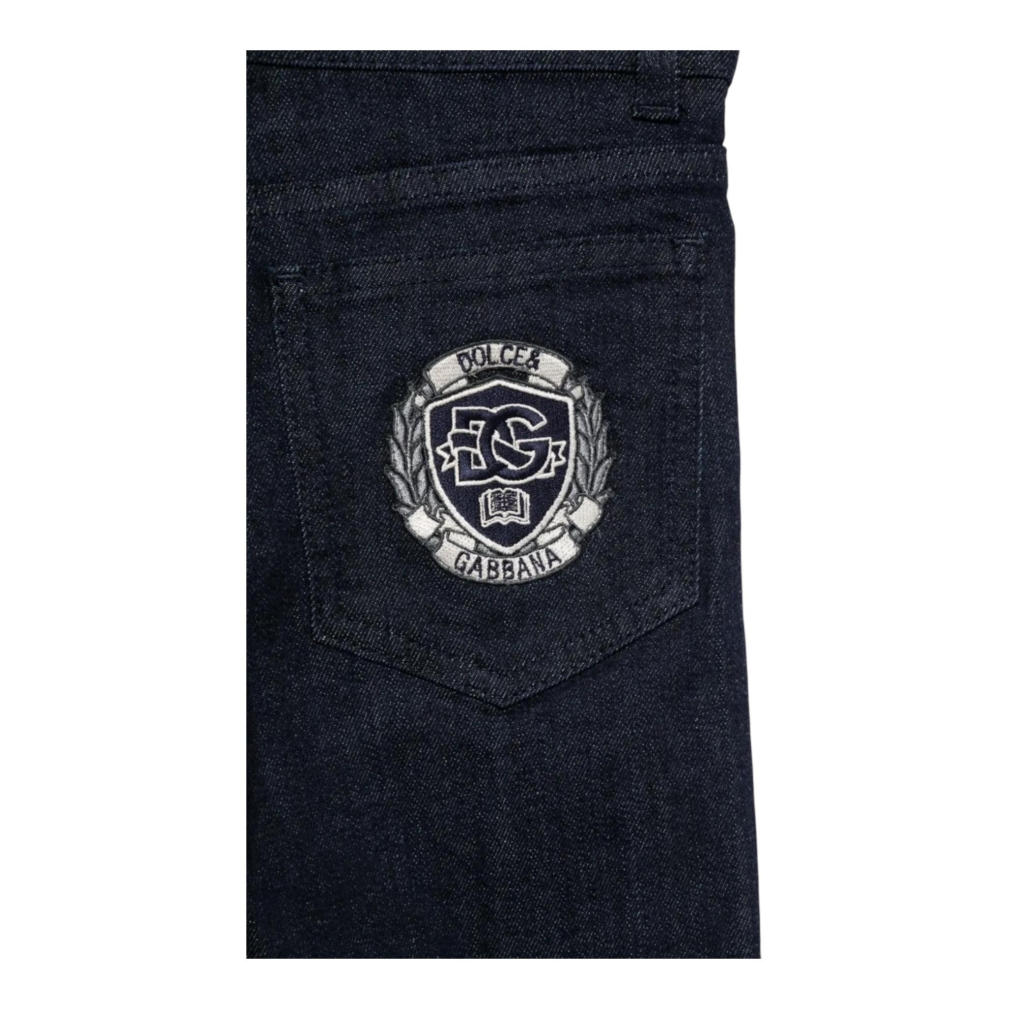 DOLCE & GABBANA jeans tinta unita con girovita regolabile Blu per Bambino L42F59 BLU DOLCE & GABBANA
