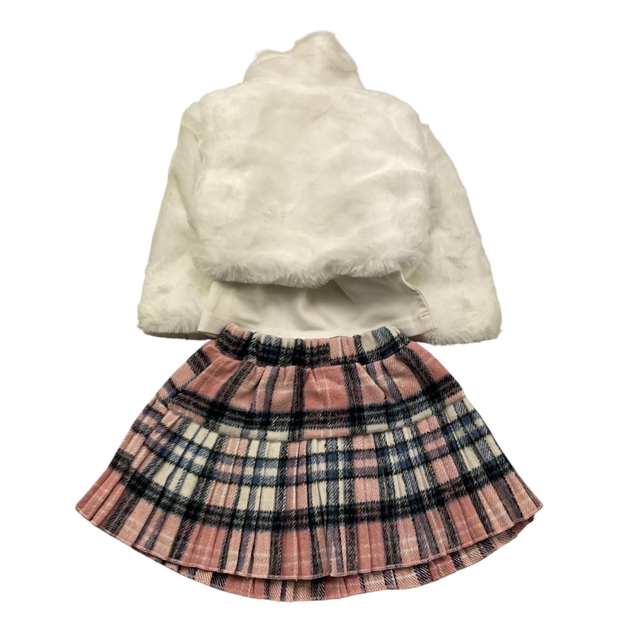 SWEET JUNIOR completo 3 pezzi pelliccia-shirt-gonna Panna per Neonata AR865 PANNA SWEET JUNIOR