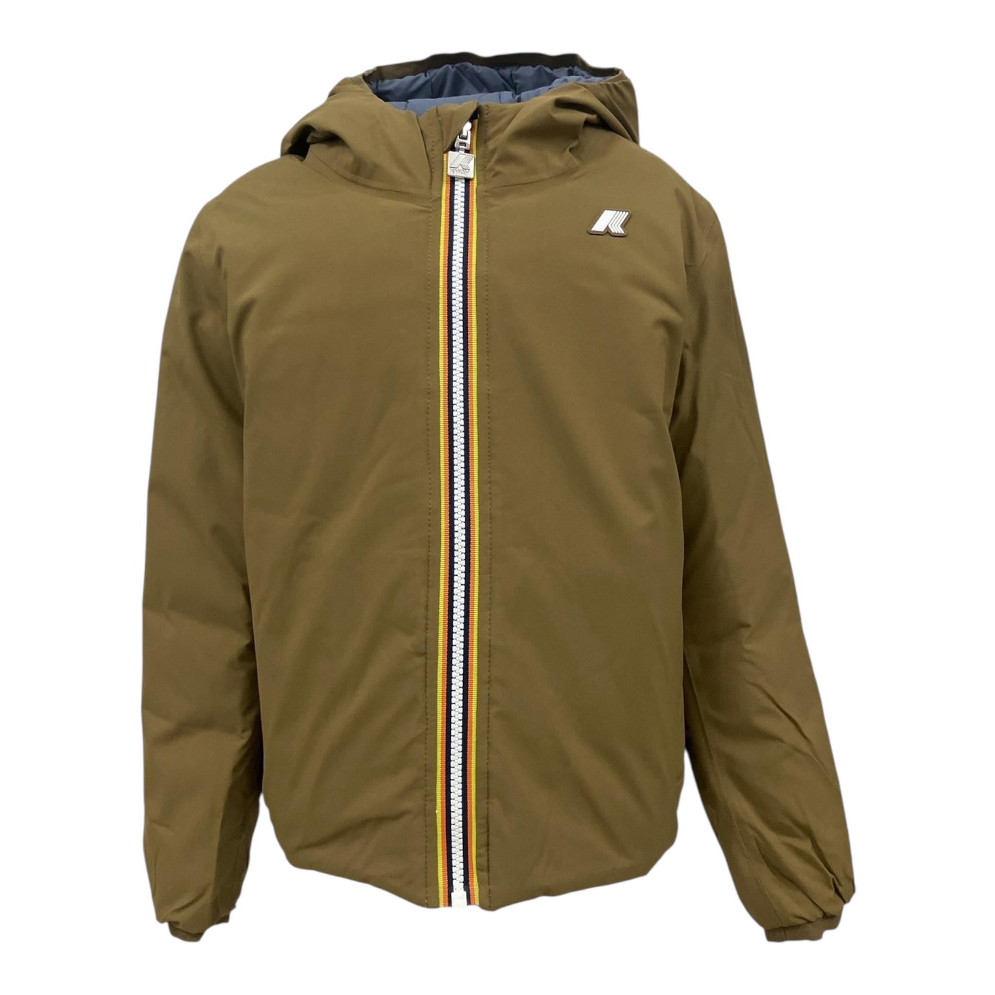 K-WAY giubbino reversibile con zip e cappuccio bicolore Verde/blu per Bambino K5128VWX VERDE/BLU K-WAY