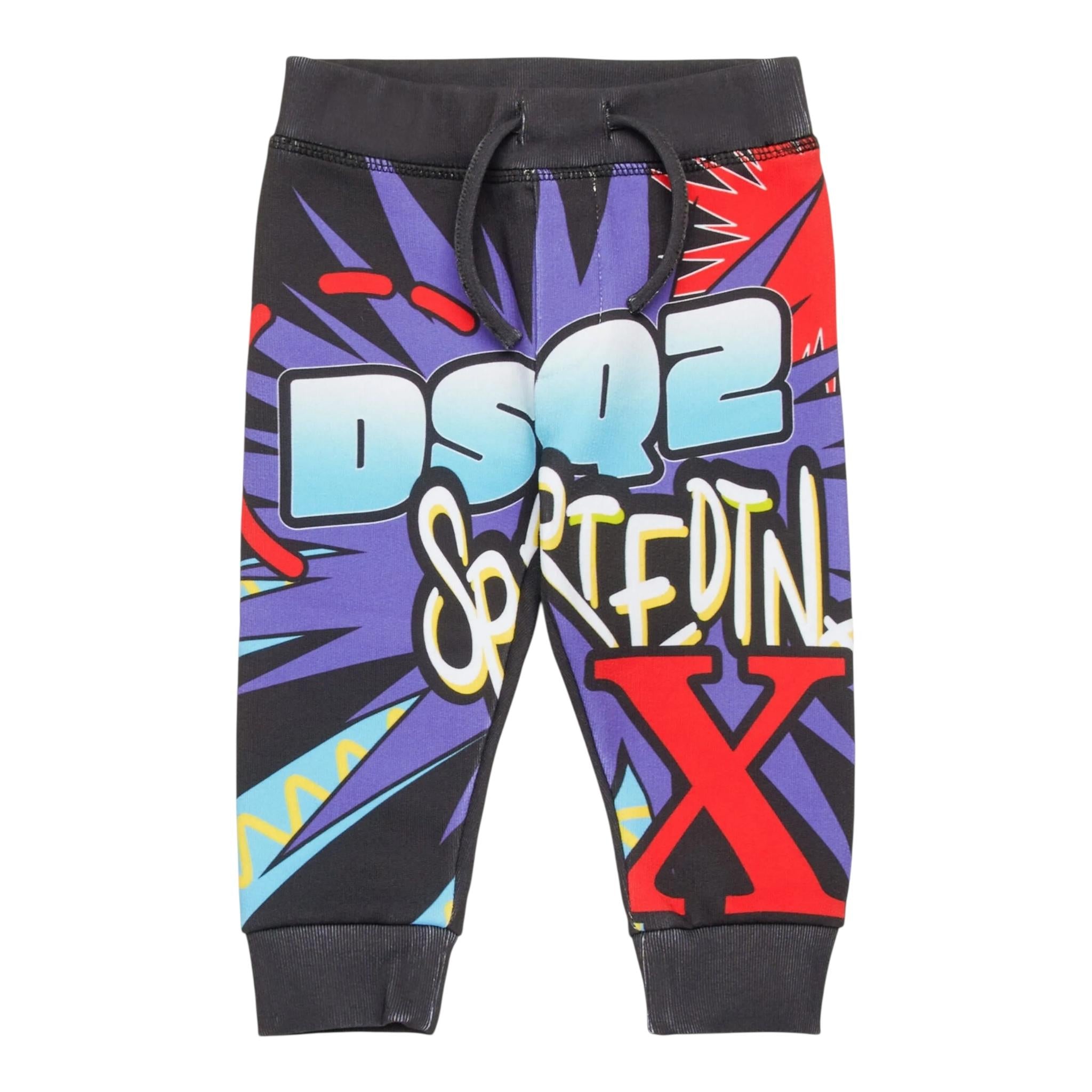 DSQUARED2 pantalone tuta stampa fantasia Nero per Neonato DQ2544 NERO DSQUARED2