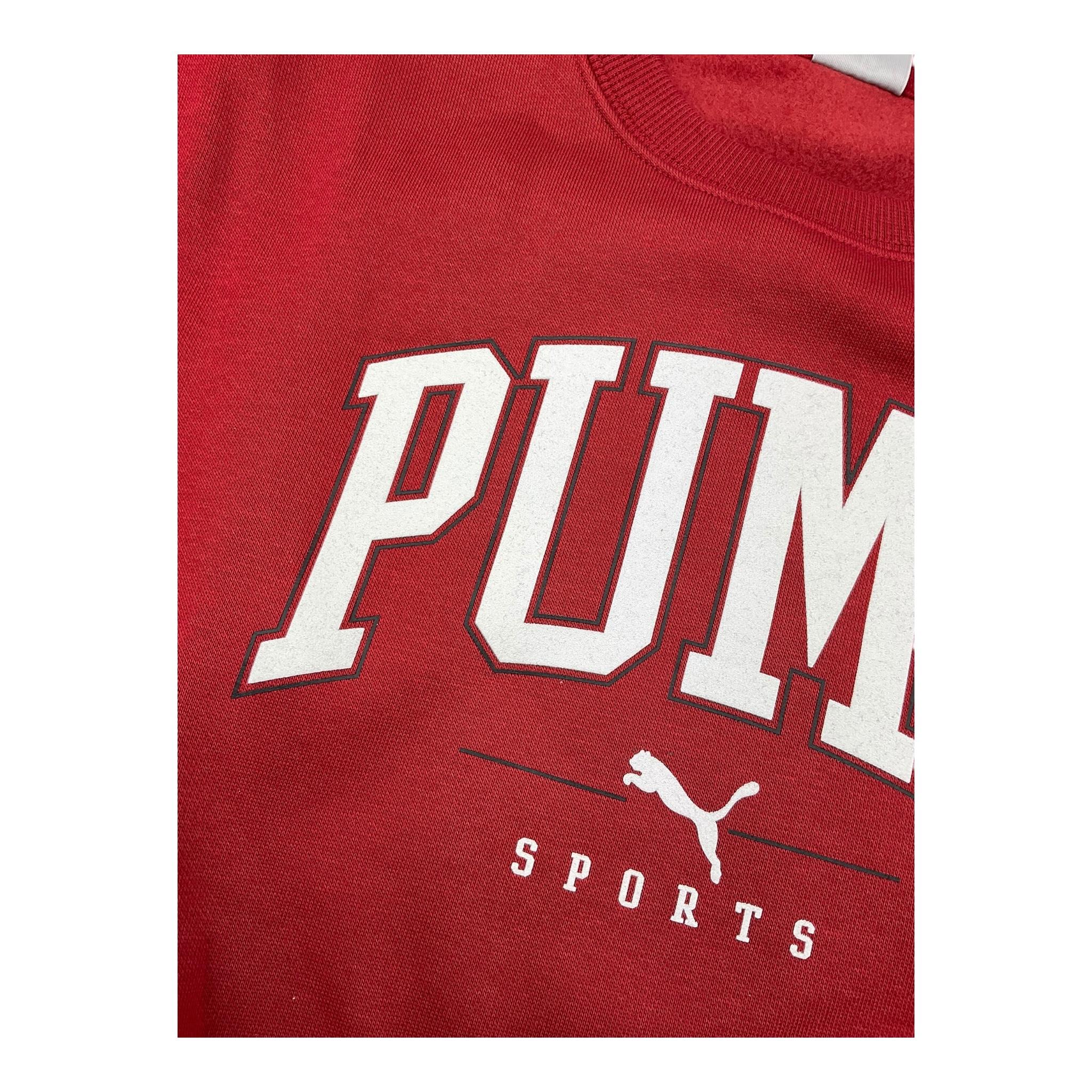 PUMA felpa tinta unita con cappuccio e stampa logo Rosso per Bambino 682774 ROSSO PUMA
