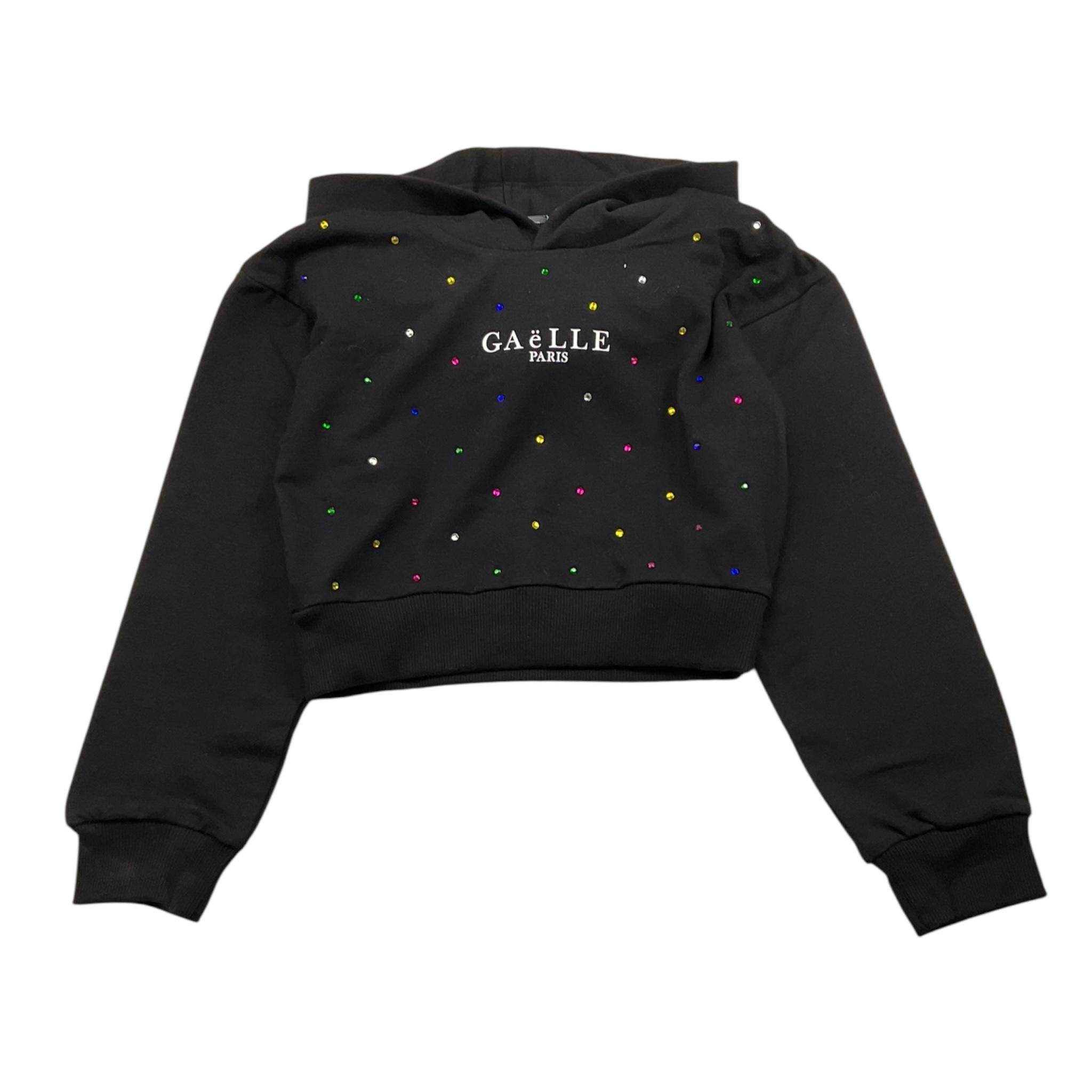GAELLE felpa tinta unita con cappuccio e brillantini Nero per Bambina 2741FY00347X NERO GAELLE