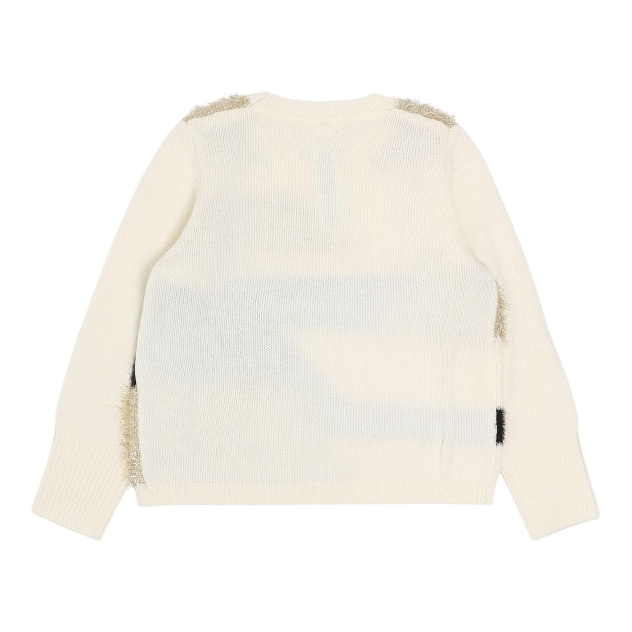 LIU JO maglia girocollo tinta unita con applicazioni Panna per Bambina KF4124XX PANNA LIU JO