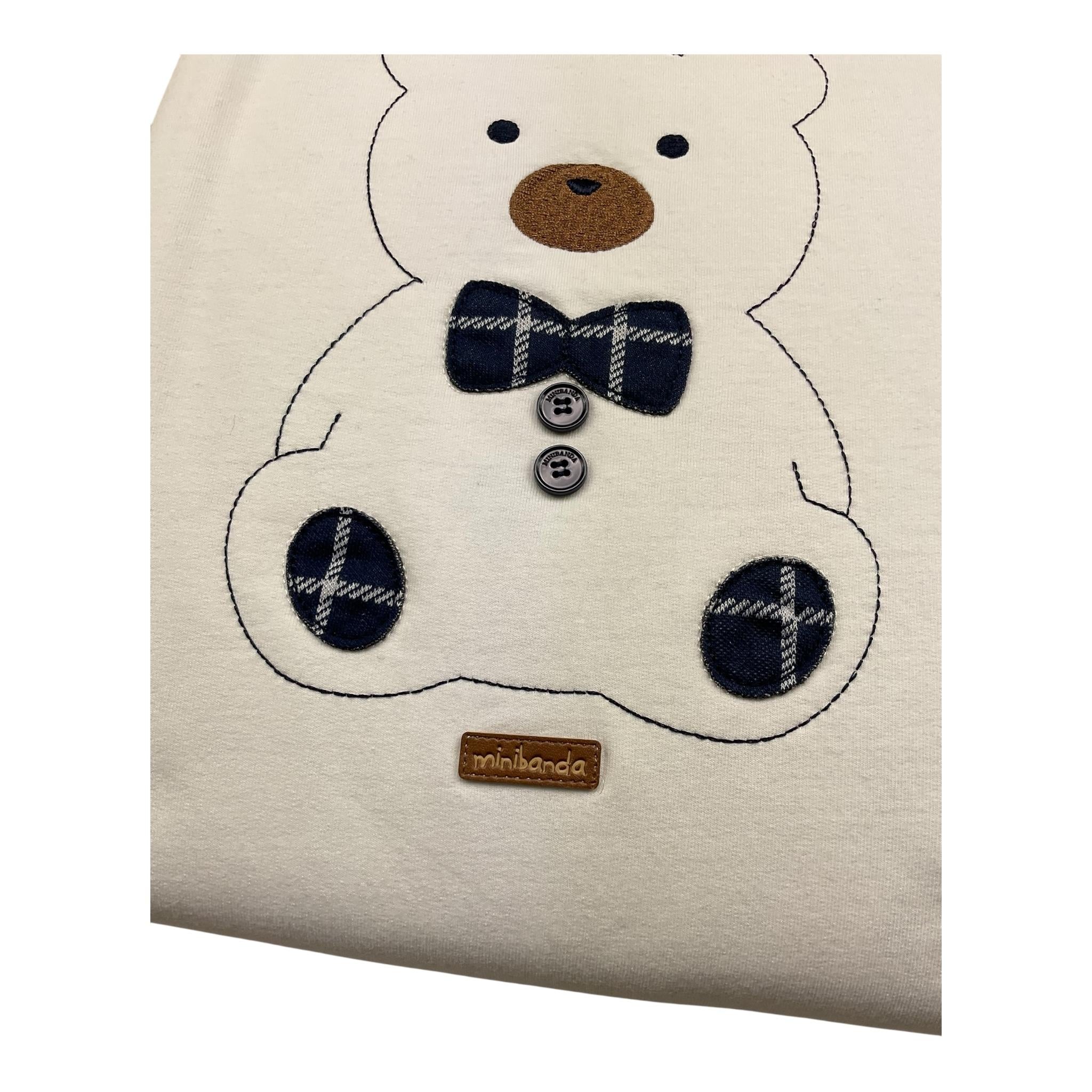 MINI BANDA coperta tinta unita con ricamo orso Bianco per Neonato 3A323 BIANCO MINI BANDA