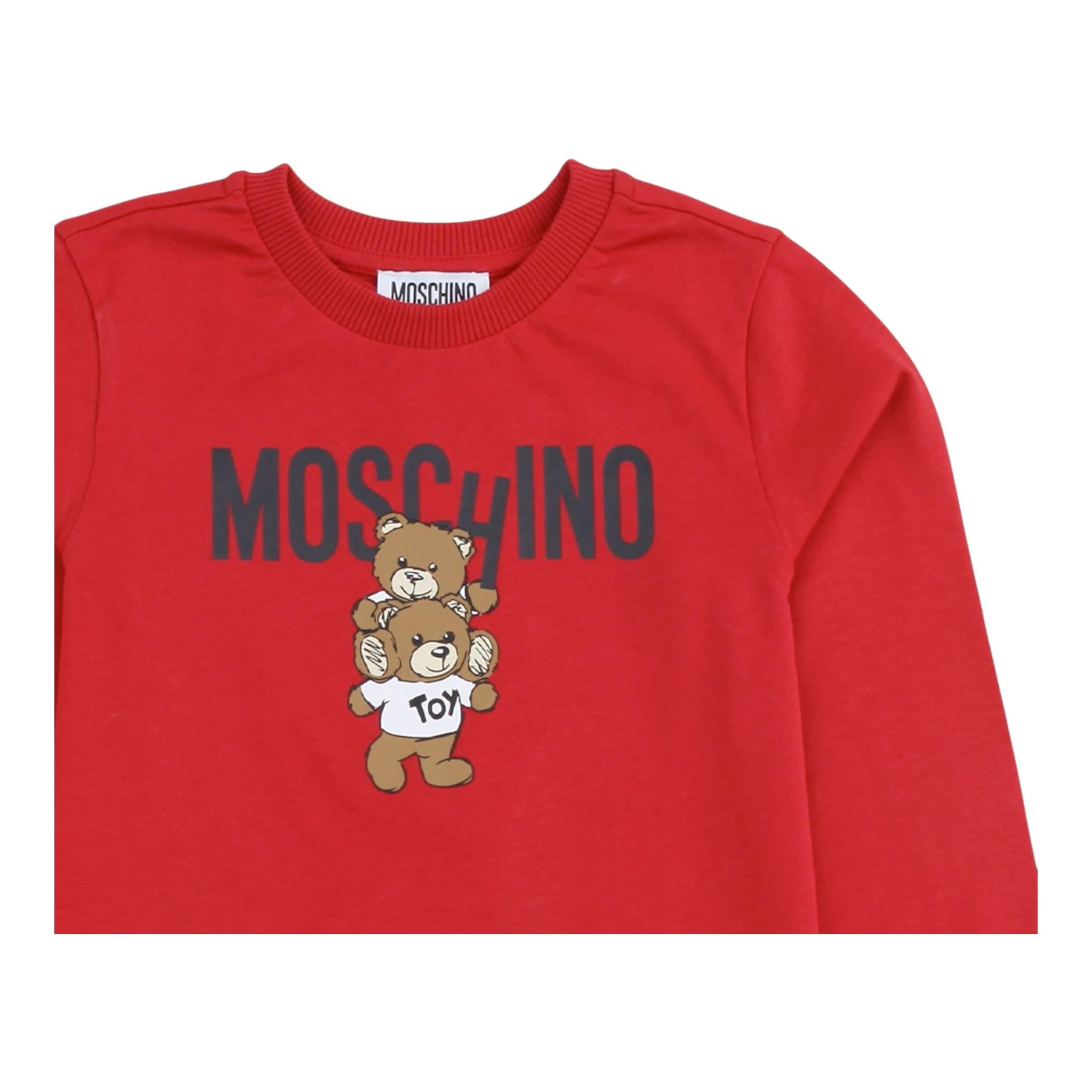 MOSCHINO shirt girocollo tinta unita cn stampa in contrasto Rosso per Neonato MMO00RX ROSSO MOSCHINO
