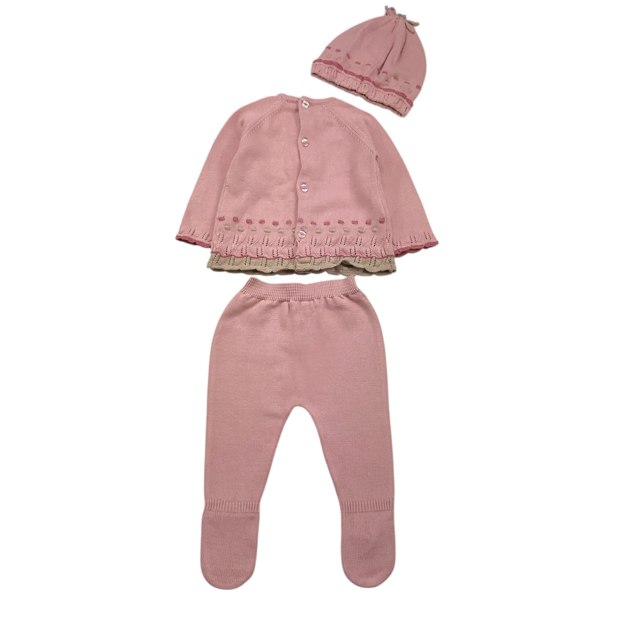 MAYORAL completo 3pz maglia-ghettina-cappello tinta unita Rosa per Neonata 2502 ROSA MAYORAL