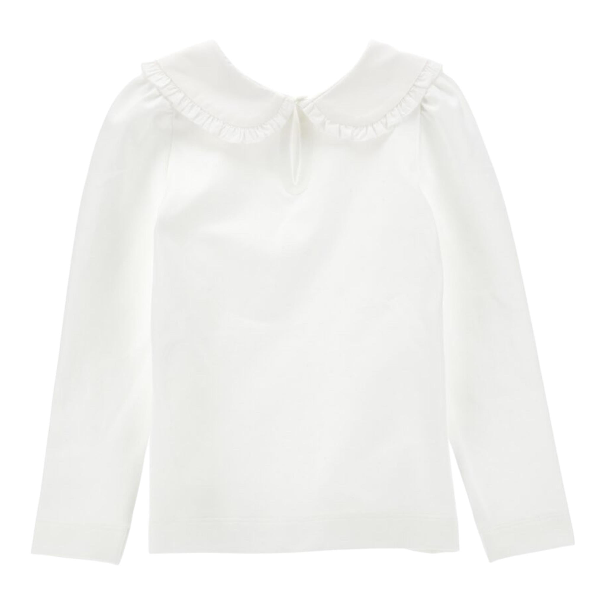 MONNALISA shirt tinta unita con colletto e applicazioni Bianco per Neonata 11D627 BIANCO MONNALISA