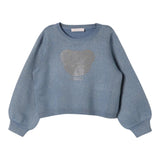 LIU JO maglia girocollo tinta unita lurex Azzurro per Bambina KF4075XXX AZZURRO LIU JO