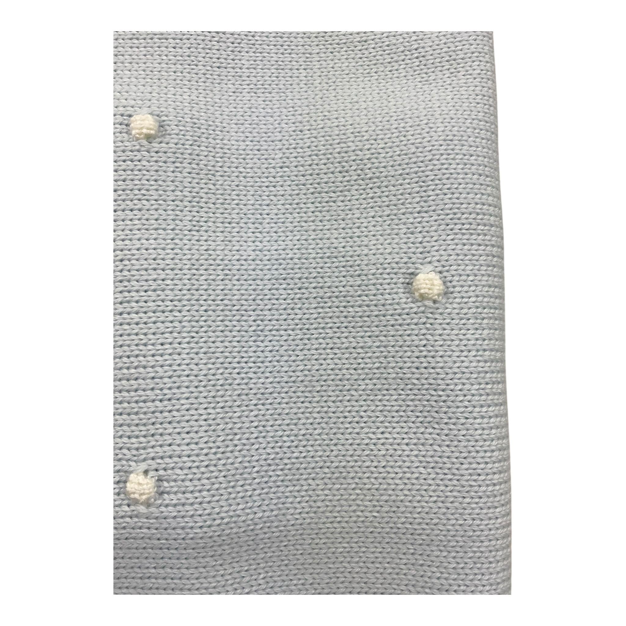 LITTLE BEAR coperta tinta unita con ricami in contrasto Azzurro per Neonato 9114XM AZZURRO LITTLE BEAR