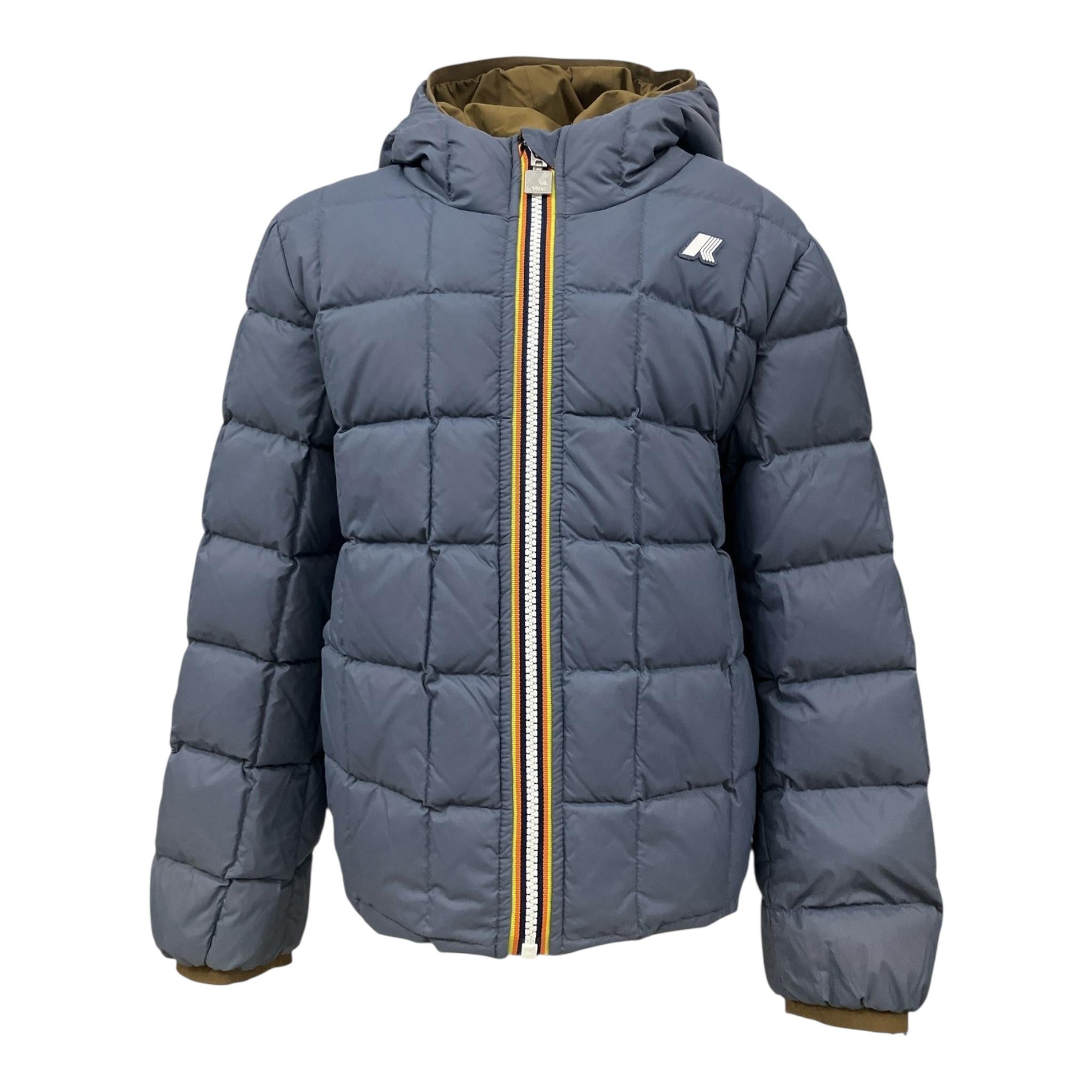 K-WAY giubbino reversibile con zip e cappuccio bicolore Verde/blu per Bambino K5128VWX VERDE/BLU K-WAY