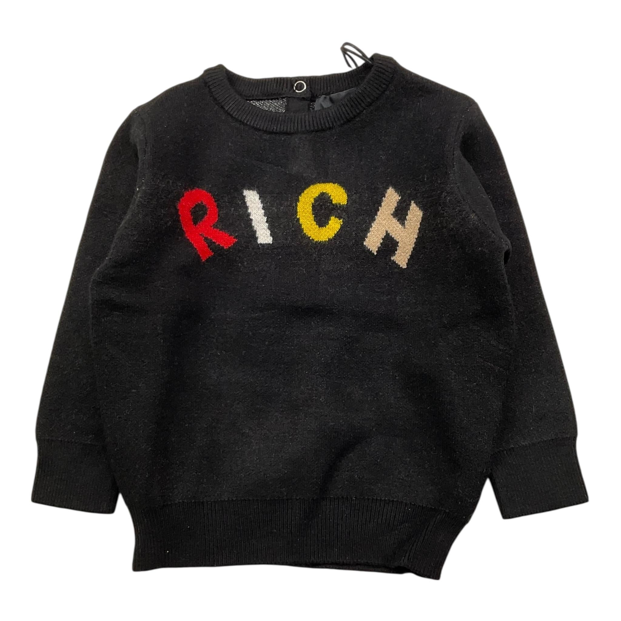 JOHN RICHMOND maglia tinta unita girocollo con stampa Nero per Neonato RIA24068MAXX NERO JOHN RICHMOND