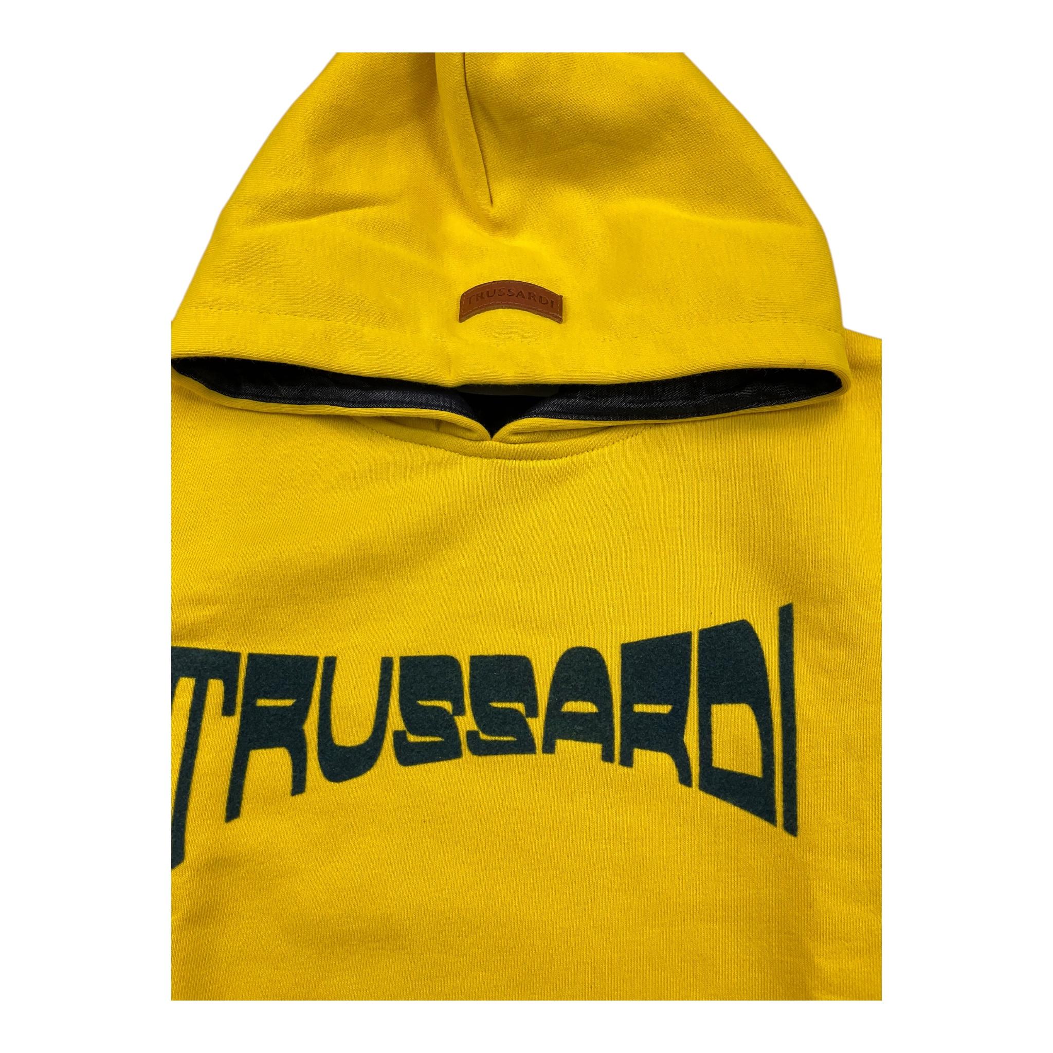 TRUSSARDI felpa chiusa con cappuccio tinta unita cn stampa Giallo per Neonato TIA24116FE GIALLO TRUSSARDI