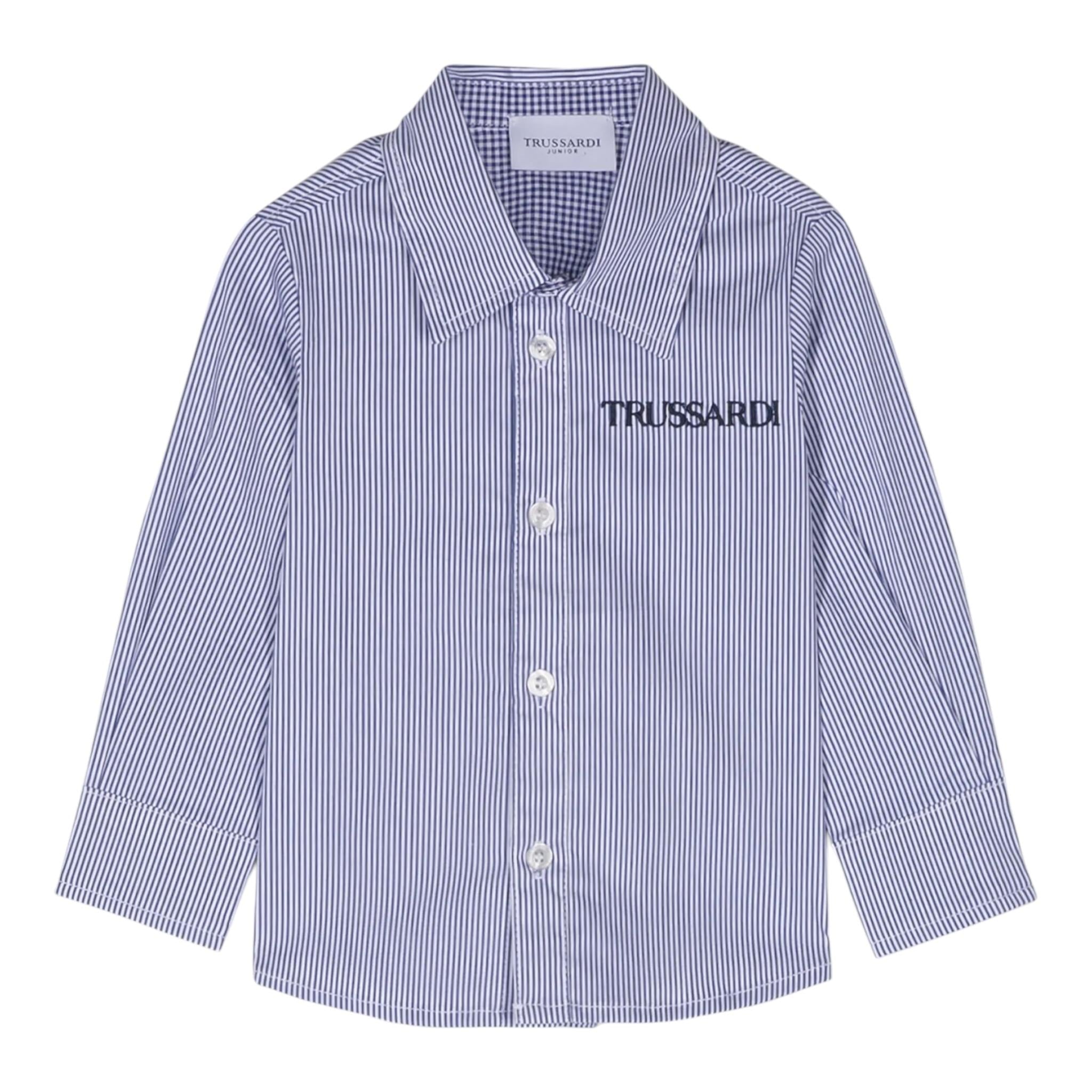 TRUSSARDI camicia manica lunga fantasia  a righe Bianco/azzuro per Bambino TIA24171CA BIANCO/AZZURRO TRUSSARDI