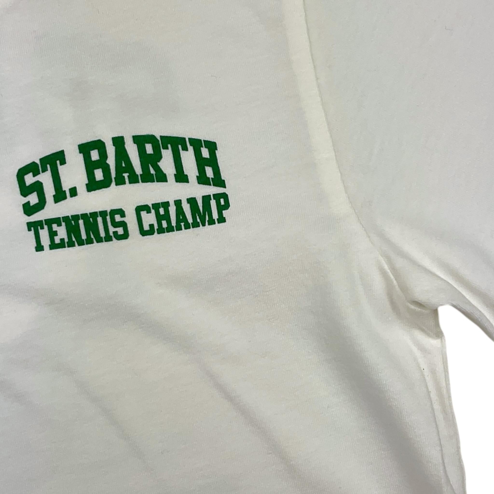 SAINT BARTH t-shirt girocollo tinta unita con stampa Bianco per Bambino 00627 BIANCO SAINT BARTH