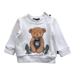 DANIELE ALESSANDRINI felpa girocollo tinta unita con stampa Bianco per Neonato 1291F0032 BIANCO DANIELE ALESSANDRINI