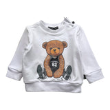 DANIELE ALESSANDRINI felpa girocollo tinta unita con stampa Bianco per Neonato 1291F0032 BIANCO DANIELE ALESSANDRINI