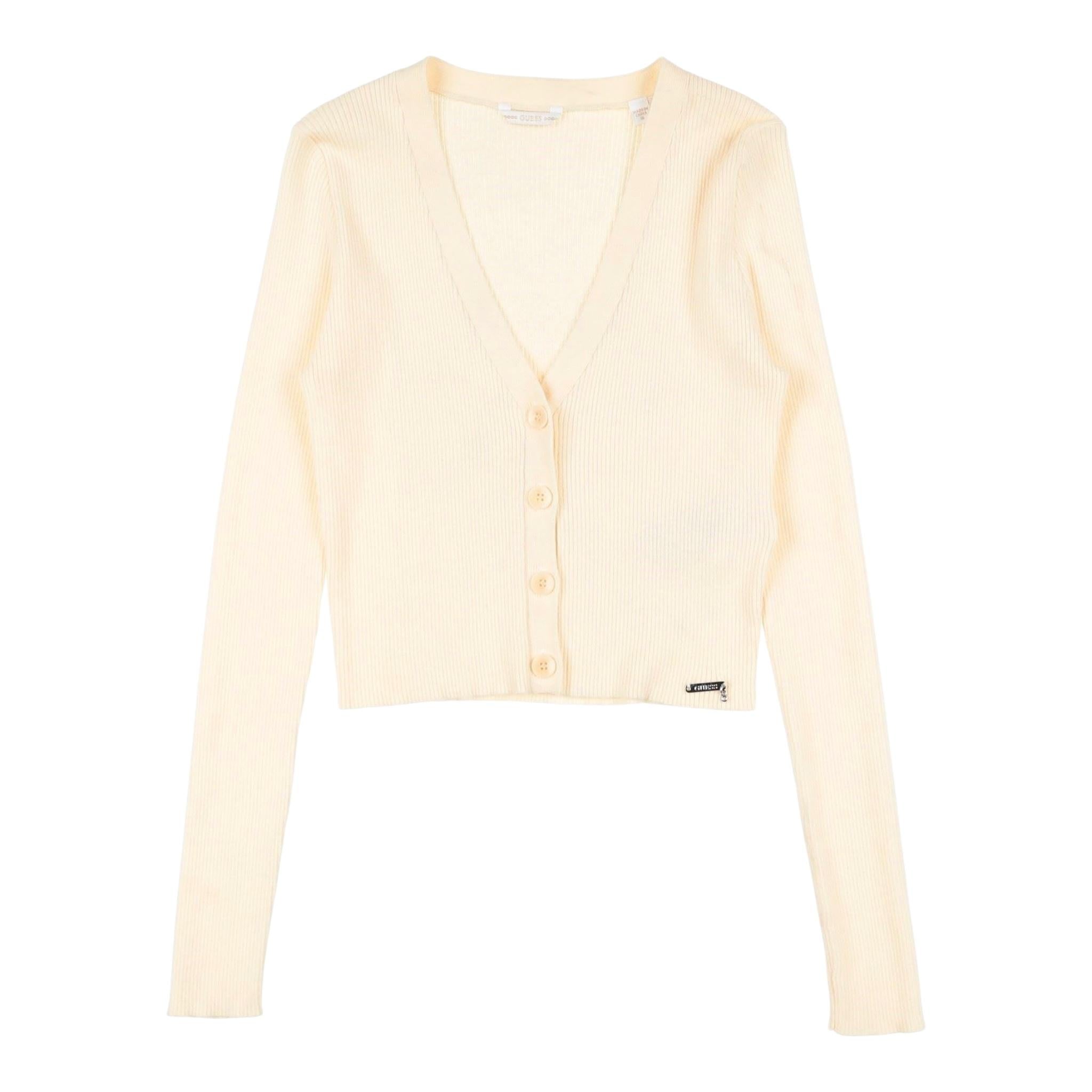 GUESS cardigan tinta unita scollo a v Avorio per Bambina J2YR06Z2V42 AVORIO GUESS