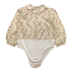 LA STUPENDERIA camicia body tinta unita con stampa fiori Panna per Neonata TBBD02 PANNA LA STUPENDERIA