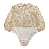 LA STUPENDERIA camicia body tinta unita con stampa fiori Panna per Neonata TBBD02 PANNA LA STUPENDERIA