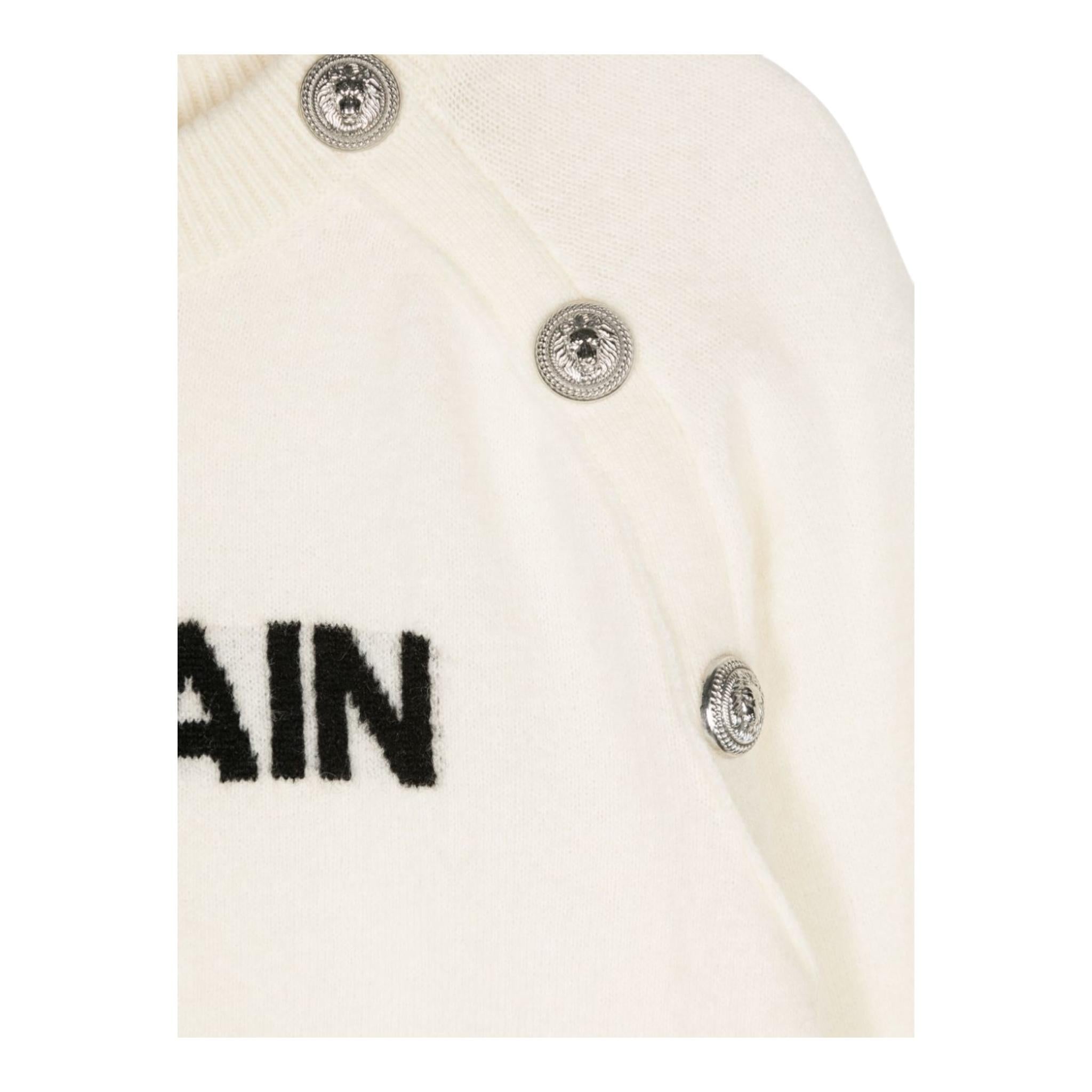 BALMAIN maglia tinta unita con stampa Panna per Bambino BV9B00 PANNA BALMAIN