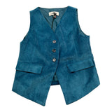 DIXIE gilet tinta unita in velluto Petrolio per Bambina JH02062G67 PETROLIO DIXIE