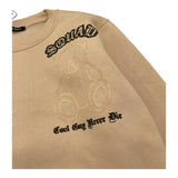BRAND NAME felpa tinta unita girocollo con stampa Beige per Bambino BRAND3 BEIGE BRAND NAME