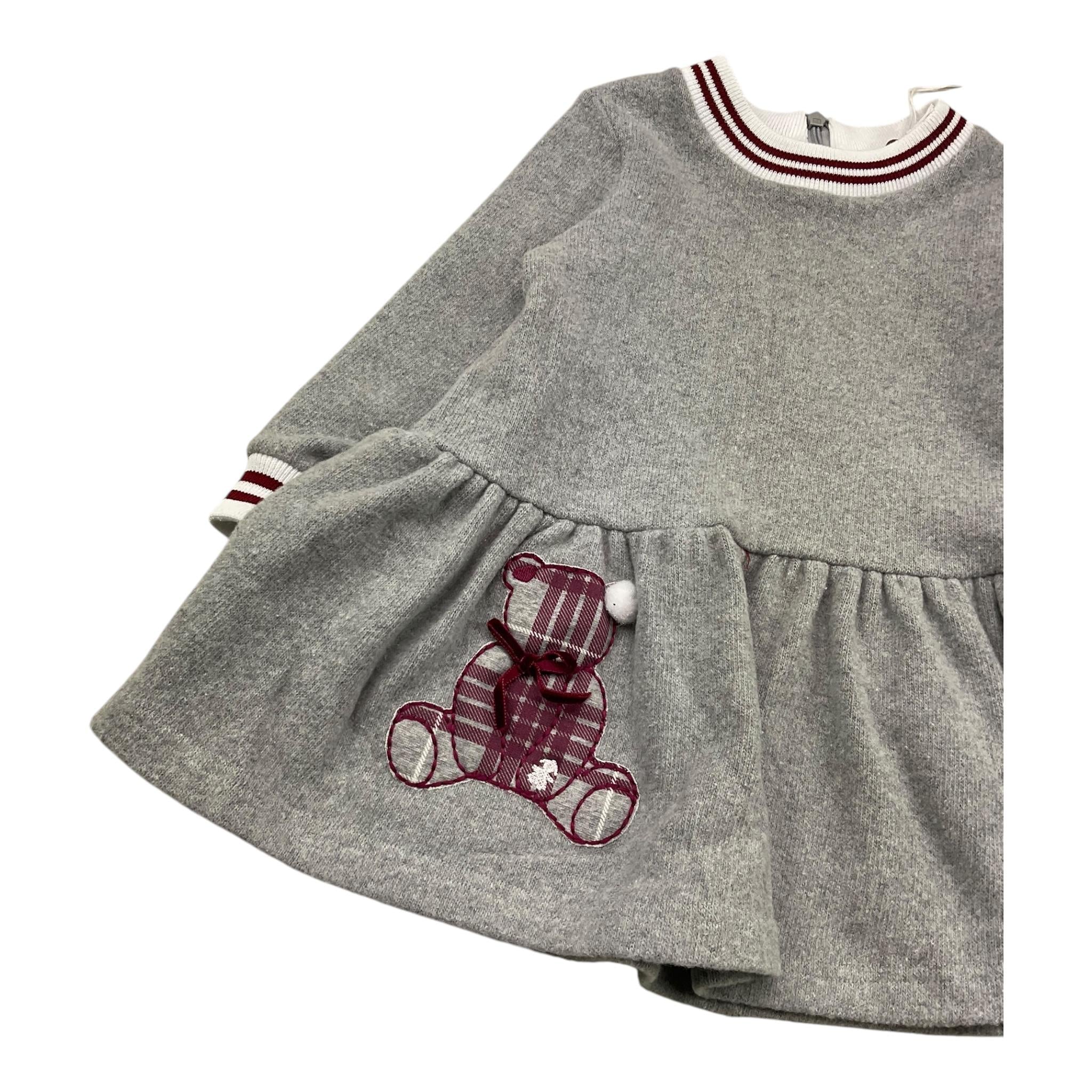 LE BEBE' abito girocollo tinta unita con stampa in contrasto Grigio per Neonata LBG6129 GRIGIO LE BEBE'