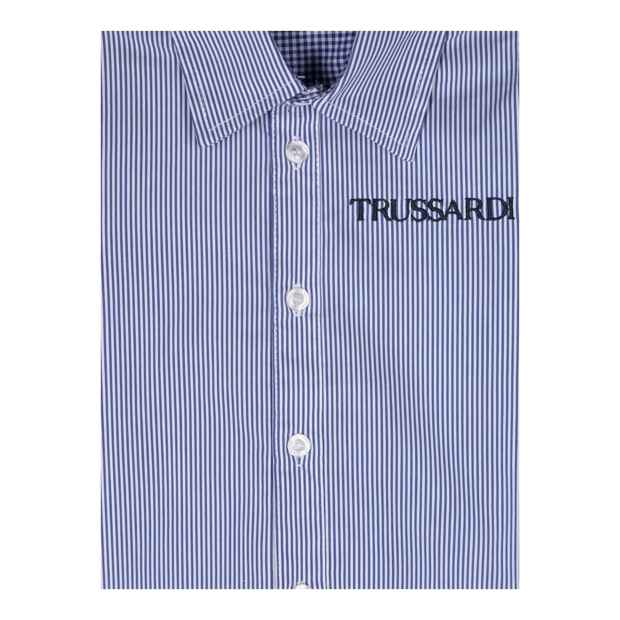 TRUSSARDI camicia manica lunga fantasia a righe Bianco/azzuro per Bambino TIA24171CA BIANCO/AZZURRO TRUSSARDI