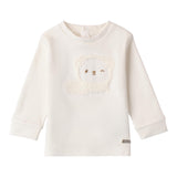 MINI BANDA shirt girocollo tinta unita con stampa in contrasto Panna per Neonato S614 PANNA MINI BANDA