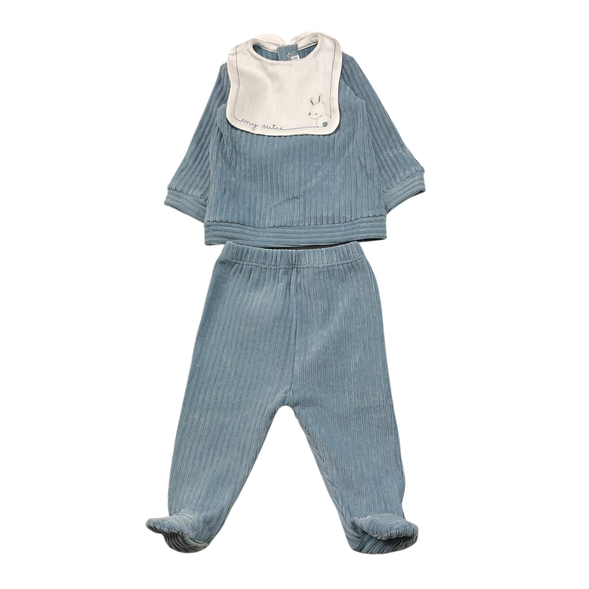 BARCELLINO completo 2pz tinta unita maglia-ghettina Azzurro per Neonato 116302 AZZURRO BARCELLINO